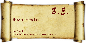 Boza Ervin névjegykártya